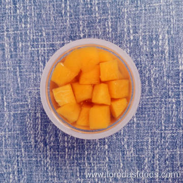 4oz Fruit Cup Canned Yellow Peaches in Syrup